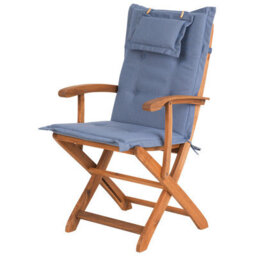 Beliani Garden Chair Maui Acacia Wood Blue - thumbnail 4