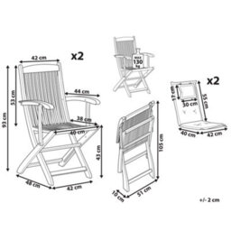 Beliani Garden Chair Maui Acacia Wood Blue - thumbnail 3
