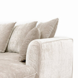 Abakus Direct Lucas Water Repellent Velvet Chenille Right Facing Corner Sofa In Cream - thumbnail 8