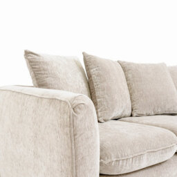 Abakus Direct Lucas Water Repellent Velvet Chenille Right Facing Corner Sofa In Cream - thumbnail 6