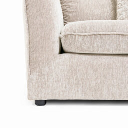Abakus Direct Lucas Water Repellent Velvet Chenille Right Facing Corner Sofa In Cream - thumbnail 7