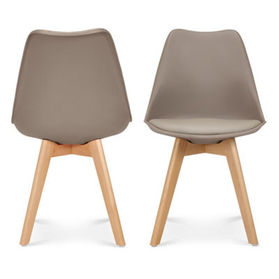 Bravich Rocco Tulip Dining Chair - Taupe - Set Of 2 - image 1