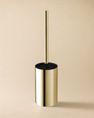 Cosmic Toilet Brush & Holder, Glossy Gold Pvd, Architect S+ Collection - image 1