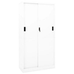 Berkfield Office Cabinet With Sliding Door White 90X40X180 Cm Steel