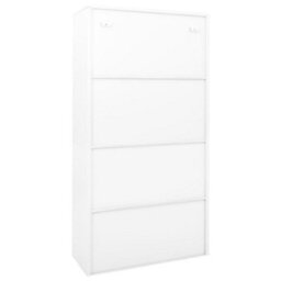 Berkfield Office Cabinet With Sliding Door White 90X40X180 Cm Steel - thumbnail 6