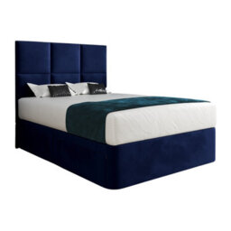 Caprio Upholserted Floorstanding Headboard With Divan Bed Frame - Blue - thumbnail 5