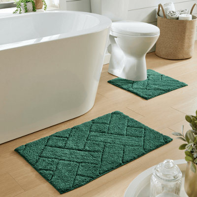 Bali Bath Mat & Pedestal Set In Emerald Green