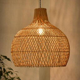 Dibor Traditional Rattan Teardrop Easy Fit Decor Ceiling Shade H45 X D46Cm