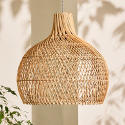 Dibor Traditional Rattan Teardrop Easy Fit Decor Ceiling Shade H45 X D46Cm - thumbnail 2