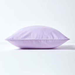 Homescapes Cotton Plain Mauve Cushion Cover, 60 X 60 Cm - thumbnail 2