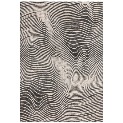 Modern Black Abstract Easy To Clean Rug For Living Room Dining Room & Bedroom-160Cm X 230Cm - image 1