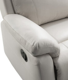 SC FURNITURE LIMITED Grey Genuine Leather Reclining 3 Seater + 2 Reclining Armchairs - Aberino - thumbnail 2