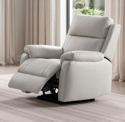SC FURNITURE LIMITED Grey Genuine Leather Reclining 3 Seater + 2 Reclining Armchairs - Aberino - thumbnail 6
