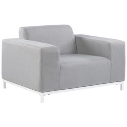 Beliani Set Of 2 Garden Armchairs Rovigo Fabric Light Grey - thumbnail 5