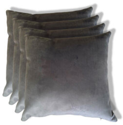 Beautiful Beanbags Set Of 4 Plush Velvet Scatter Cushions Complete With Cushion Pads Furniture Cushions With Inserts 4 Plush Velvet Cushions - Grey