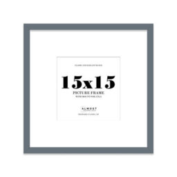 "15X15"" Grey Picture Frame - 15X15"" Square Frame With 12X12"" Mount For 15X15""/12X12"" Pictures Moderrn Style Thin Edge, 1 Pack" - thumbnail 1