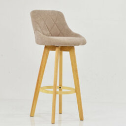 Lakeland Furniture Avesta Fawn Brown Fabric Wooden Fixed Height Leg Bar Stool - thumbnail 4