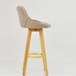 Lakeland Furniture Avesta Fawn Brown Fabric Wooden Fixed Height Leg Bar Stool - thumbnail 5