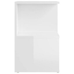 Berkfield Bedside Cabinet High Gloss White 35X35X55 Cm Engineered Wood - thumbnail 5