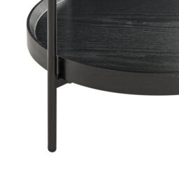 Wyld And Coco Novahome 2-Tier Round Side Table Black Mdf Top Powder-Coated Iron Frame 45 Cm X 64 Cm - thumbnail 6