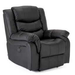 More4Homes Seattle Electric Recliner Bonded Leather 1+2 Seater Sofa Set (Black) - thumbnail 4