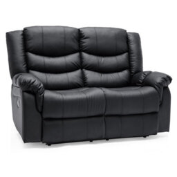 More4Homes Seattle Electric Recliner Bonded Leather 1+2 Seater Sofa Set (Black) - thumbnail 2