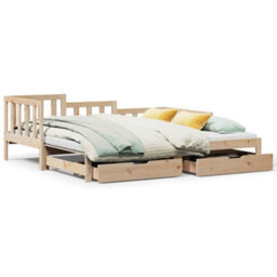 Berkfield Daybed With Trundle And Drawers Without Mattress 90X190 Cm Single - thumbnail 2