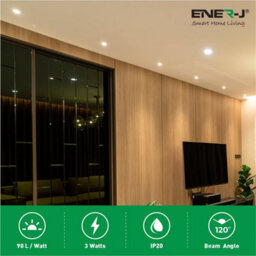 Ener-J 3W Recessed Round Led Mini Panel 85mm Diameter Hole Size 70mm 3000K - thumbnail 3