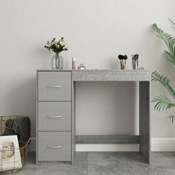 Urbn-Living Urbnliving Height 79.5Cm 3 Drawer Wooden Bedroom Dressing Grey Drawers And Ash Grey Carcass Computer Work Table Desk Jewellery - thumbnail 3