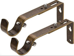 Homeelabador 2X Extendable Curtain Pole Brackets Brass Colour To Fit 19mm Diameter Curtain Poles - thumbnail 2