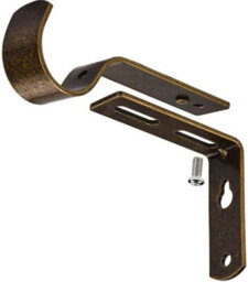 Homeelabador 2X Extendable Curtain Pole Brackets Brass Colour To Fit 19mm Diameter Curtain Poles - thumbnail 3