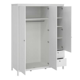 Wyld Haus Gossmere 3-Door White Wardrobe With Mirror And 2 Drawers - thumbnail 6