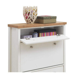 Timber Art Design Astbury 3 Tier Shoe Cabinet Storage Cupboard Footwear Stand Rack Wooden White - thumbnail 4