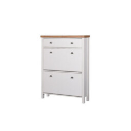 Timber Art Design Astbury 3 Tier Shoe Cabinet Storage Cupboard Footwear Stand Rack Wooden White - thumbnail 3
