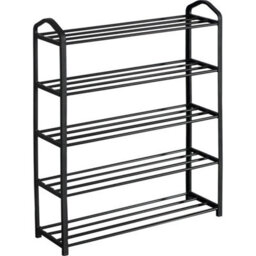Black  5 Tier Shoe Storage Rack Footwear Stand Shelf Hallway Entryway Organiser - thumbnail 1