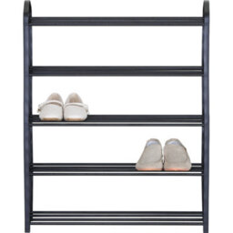 Black  5 Tier Shoe Storage Rack Footwear Stand Shelf Hallway Entryway Organiser - thumbnail 3