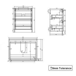 Sundaze 600mm Gloss White Floor Standing 2 Drawer Vanity Unit Storage Bathroom Furniture - thumbnail 4