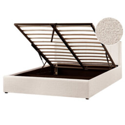 Beliani Ottoman Bed Boucle Montlaur 160 X 200 Cm (Eu King Size) Beige - thumbnail 1