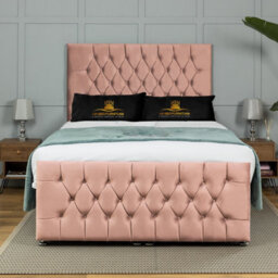 UKBEDFURNITURE Winchester Plush Pink End Opening Divan Ottoman Bed With 54 Inch Headboard - thumbnail 2