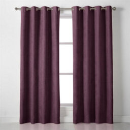 Luxury Living Velvet Chenille Ring Top Curtains Aubergine - thumbnail 3