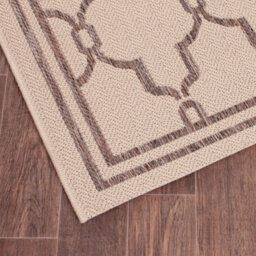 Natural Outdoor Rug, Geometric Stain-Resistant Rug For Patio Decks Garden Balcony, Modern Outdoor Area Rug-160Cm (Circle) - thumbnail 3