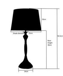 Lighting Supermarket Messini Large Black Elegant Candlestick Table Lamp With Grey Silver Lined Shade - thumbnail 7