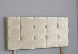 Comfy Deluxe 6Ft Superking 20Inch     Cream  Crush Velvet  Cube Headboard