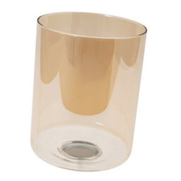 Happy Homewares Pair Of Amber Tinted Glass Shades With Rectangular Shape For E14 And E27 Bulbs - thumbnail 4