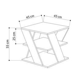 Decortie Cyclo Modern Coffee Table 45Cm Multipurpose Open Storage White Living Room H 55Cm - thumbnail 3
