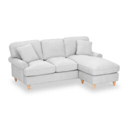 Alfie Woven Right Hand Light Grey Chaise Sofa For Living Room - Fully Assembled By Roseland Furniture - thumbnail 2