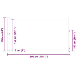 Walplus Patio Retractable Side Awning Garden Sun Shade Canopy Gazebo For Back Door, Porch, Patio 160X300 Cm Red - thumbnail 8