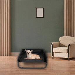 Black Large Elevated Pet Dog Bed Cat Raised Sides Camping Cot Indoor - thumbnail 5