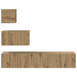 Berkfield Modern Tv Unit Set 4 Pcs Artisan Oak 80 X 30 X 30 Cm Engineered Wood - thumbnail 8
