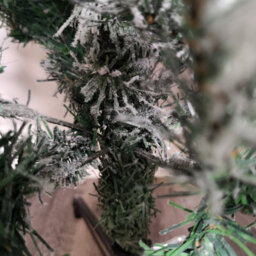 Samuel Alexander 6.5Ft (2M) Premier Snow Flocked Pvc Spruce Pine Slim Christmas Tree In Green - thumbnail 3
